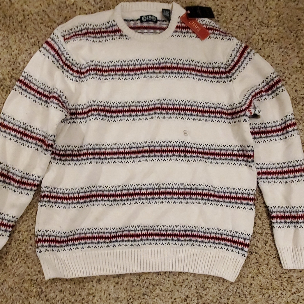 Chaps Fairaisle Sweater, Oatmeal Heather, new